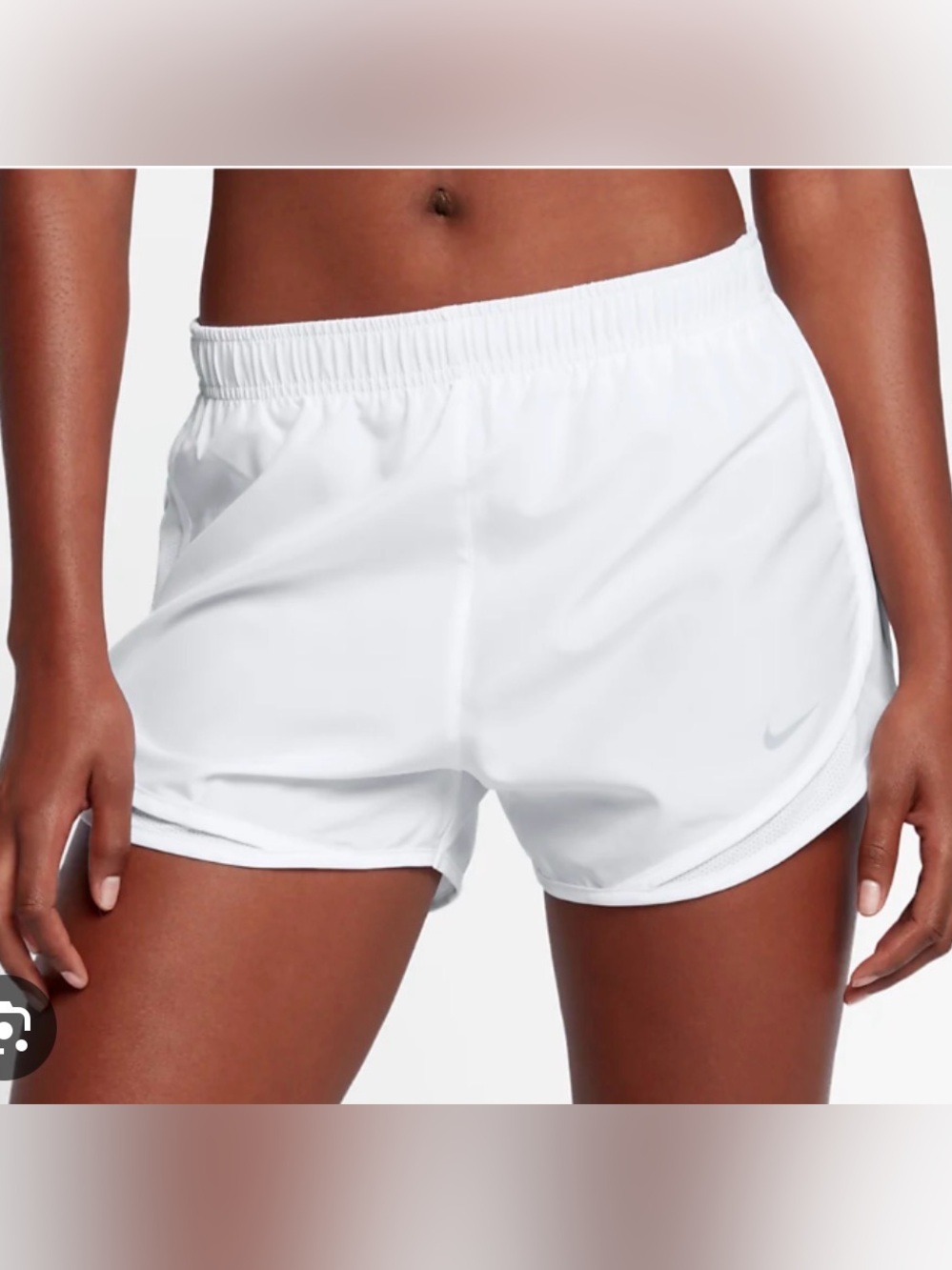 Nike Women's White Dri-FIT Tempo Athletic Shorts